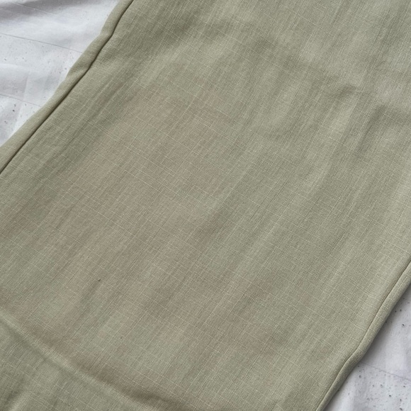 H&M Linen Light Green Casual Summer Pants (See-Through) - Picture 2 of 5